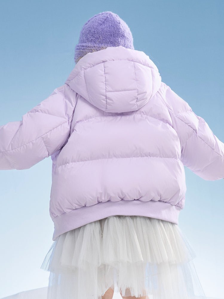 【網店專限】balabala 童装女中童糖果色泡泡袖造型連帽羽絨服 - balabala