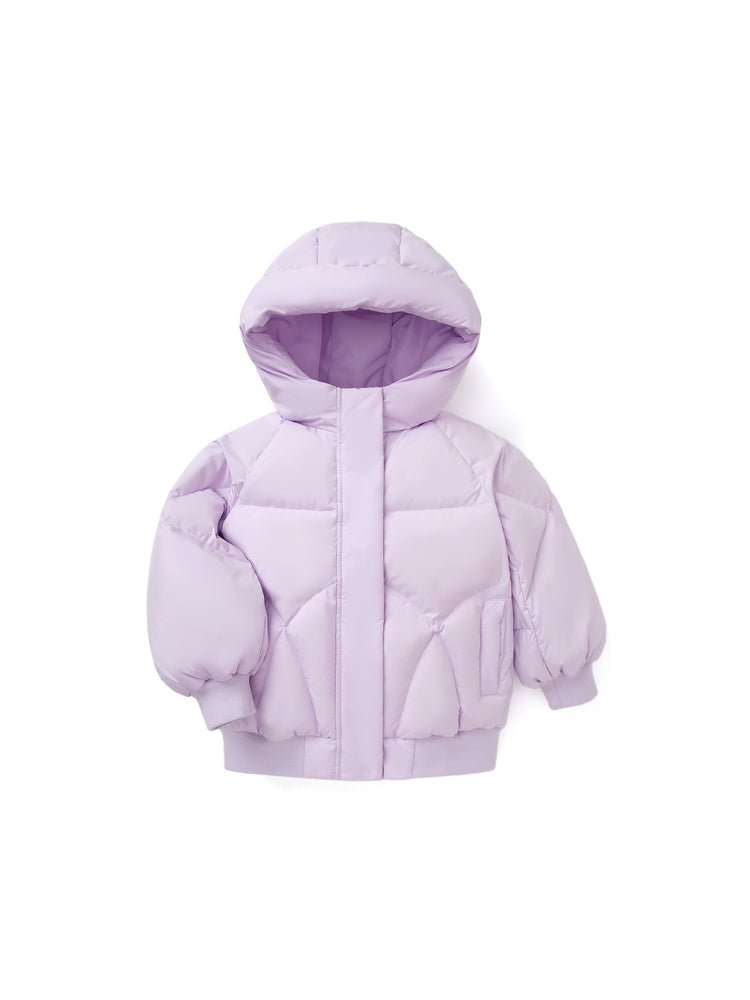 【網店專限】balabala 童装女中童糖果色泡泡袖造型連帽羽絨服 - balabala