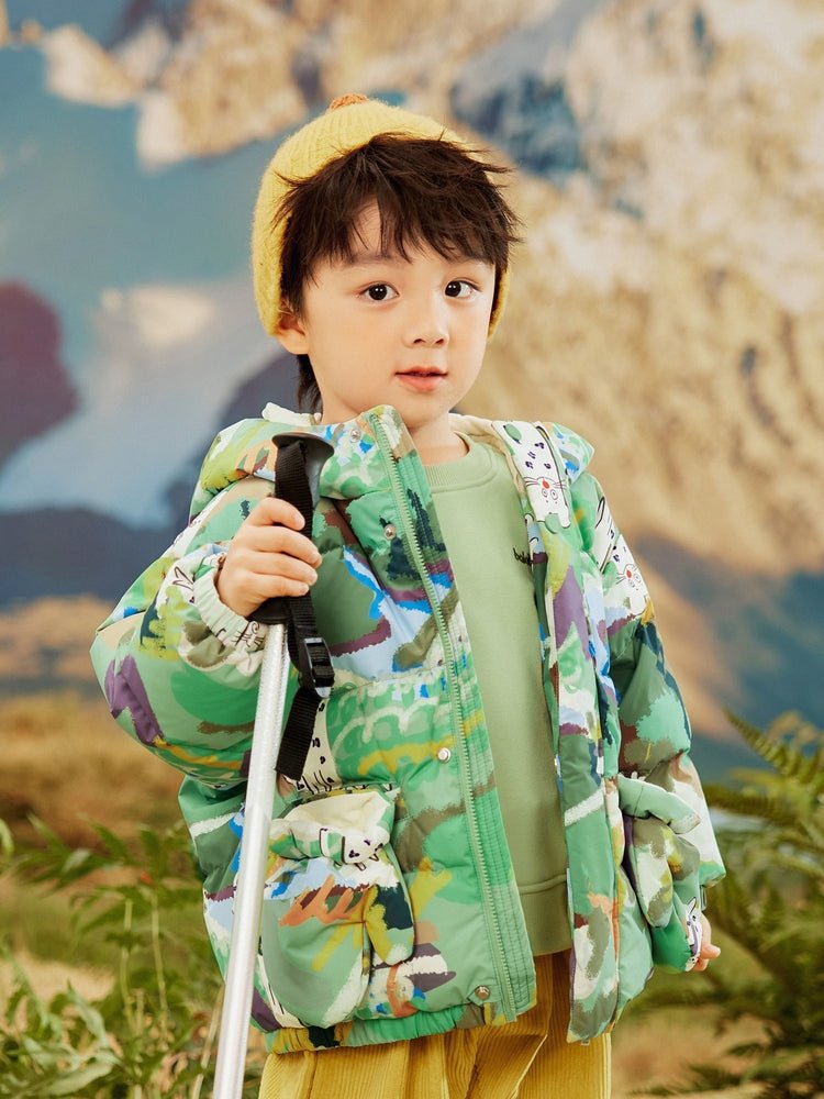 【網店專限】balabala 童装幼童可愛豹子圖案寬鬆羽絨服 - balabala