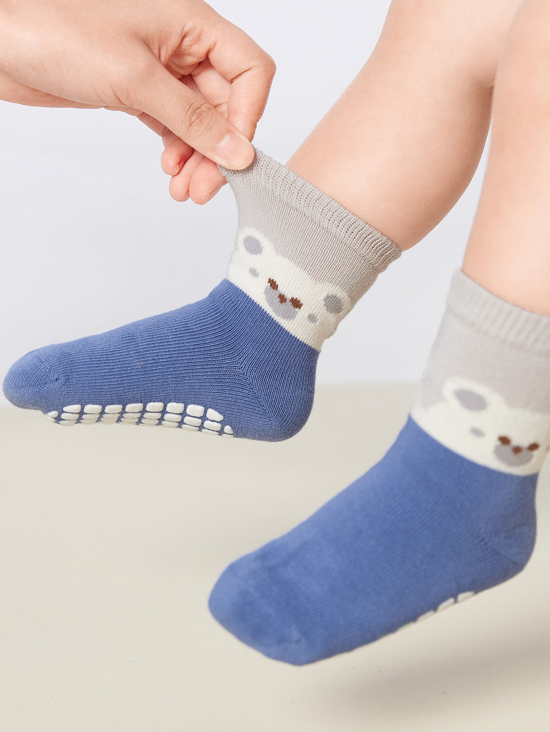 balabala寶寶萌趣襪地板襪男女童森林動物圖案襪子防滑彈力嬰幼兒小童棉襪春秋兩雙裝 - balabala