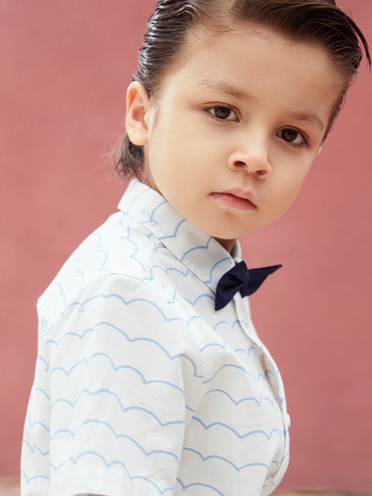 balabala 男中童航海圖案梭織短袖襯衫 7-14歲 - balabala