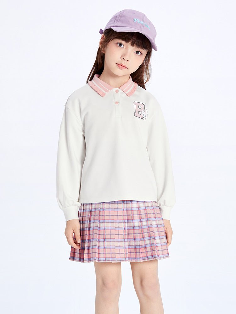 【線上專享】 balabala 童裝中童女撞色拼接梭織長袖套裝 7-14歲 - balabala