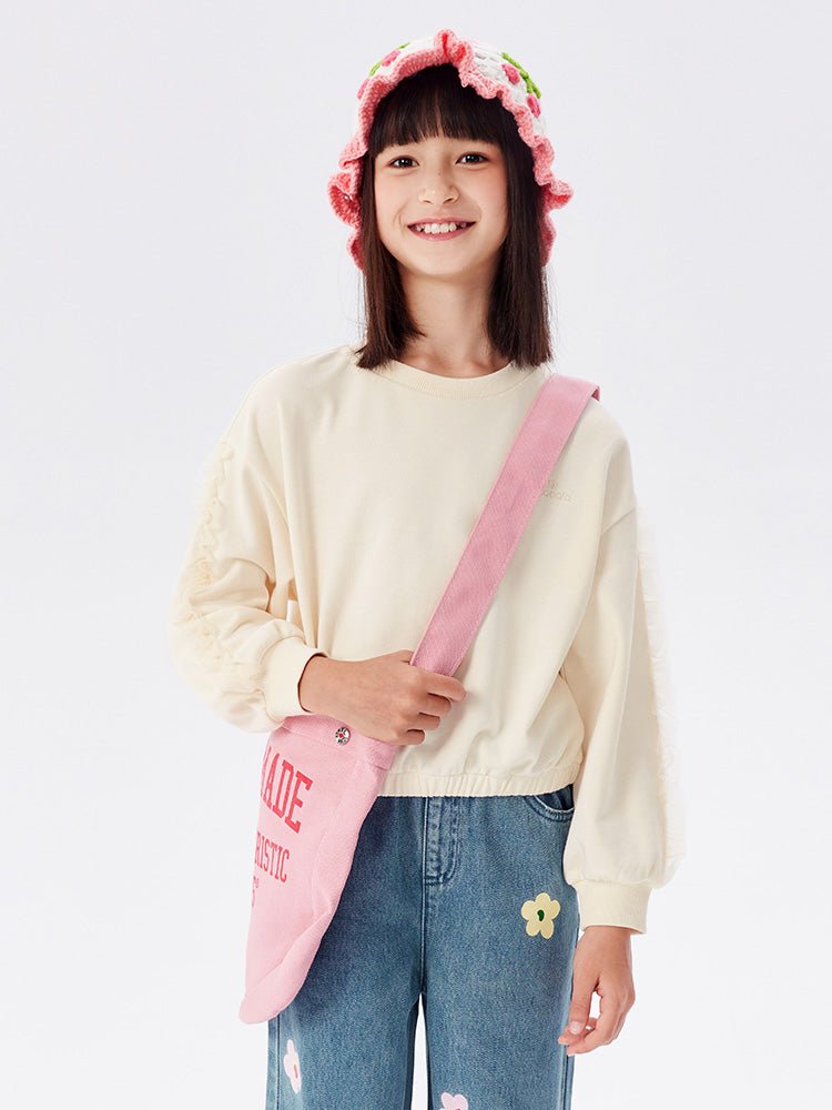 【線上專享】 balabala 童裝中童女圓領衛衣 7-14歲 - balabala