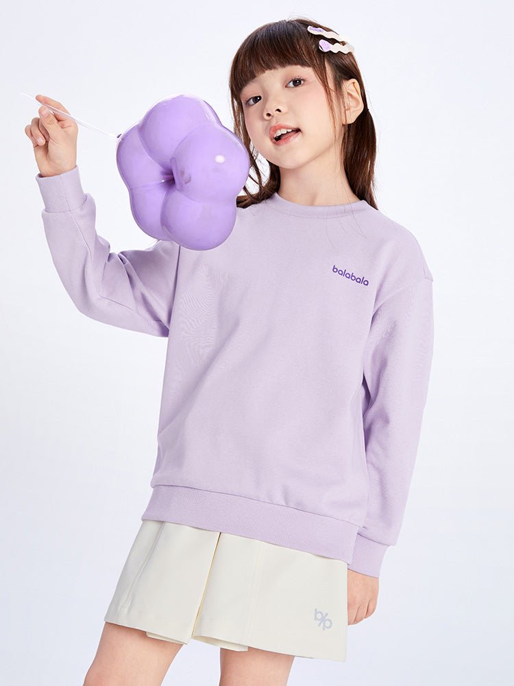 【線上專享】 balabala 童裝中童中性圓領衛衣 7-14歲 - balabala