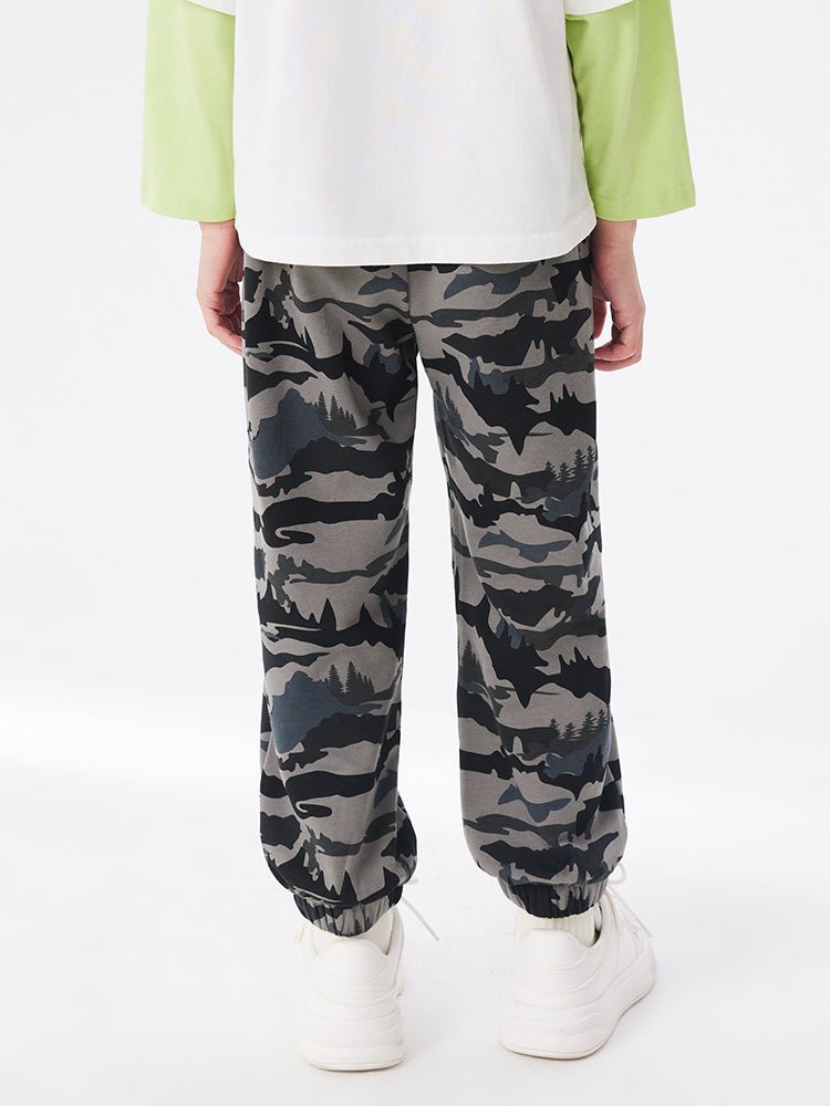 【線上專享】 balabala 童裝中童男植物纖維針織長褲 7-14歲 - balabala