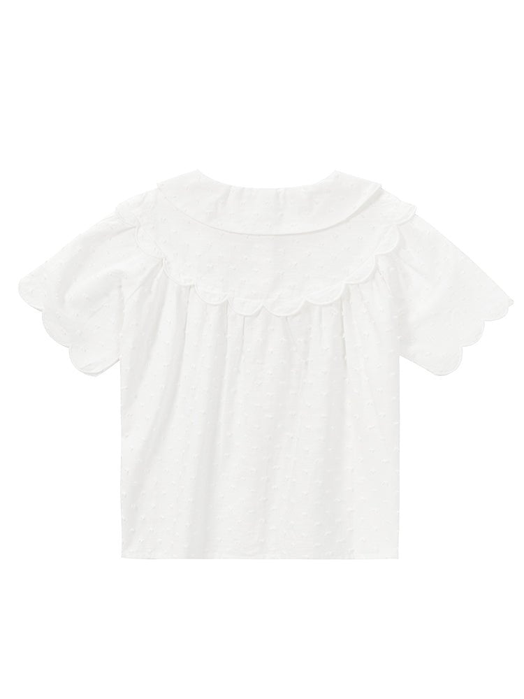 balabala 女中童全棉淨色肌理 梭織短袖襯衫 7-14歲 - balabala