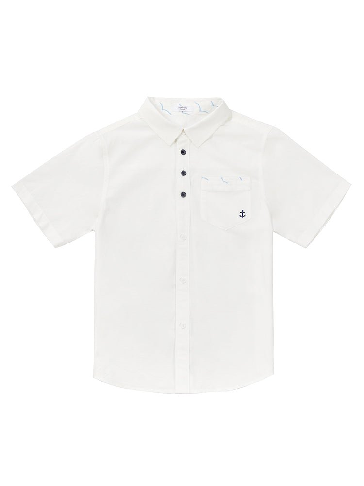 balabala 男中童航海圖案梭織短袖襯衫 7-14歲 - balabala
