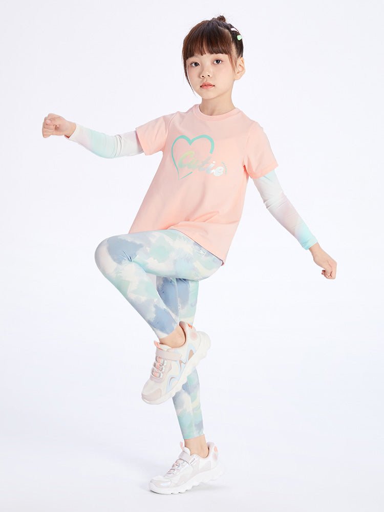 【線上專享】 balabala 童裝中童女彈力紮染打底長褲 7-14歲 - balabala