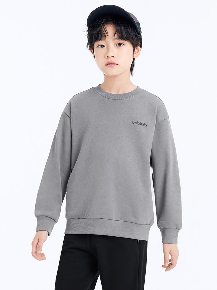 【線上專享】 balabala 童裝中童中性圓領衛衣 7-14歲 - balabala