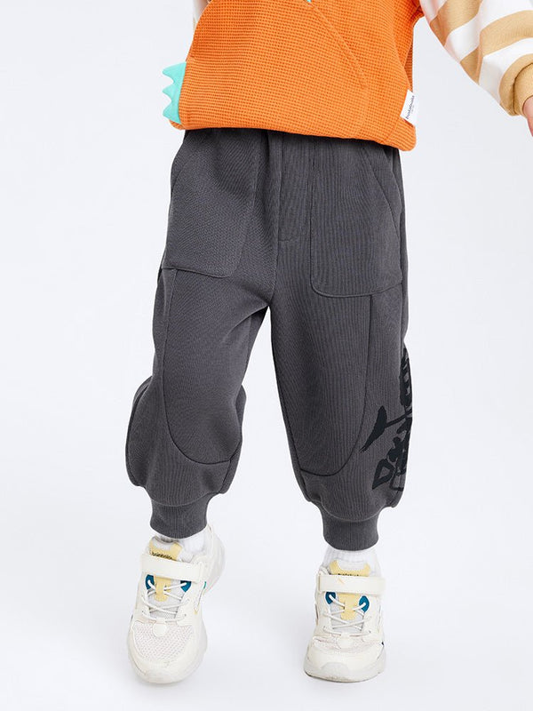 【線上專享】 balabala 童裝中童男肌理面料針織長褲 7-14歲 - balabala