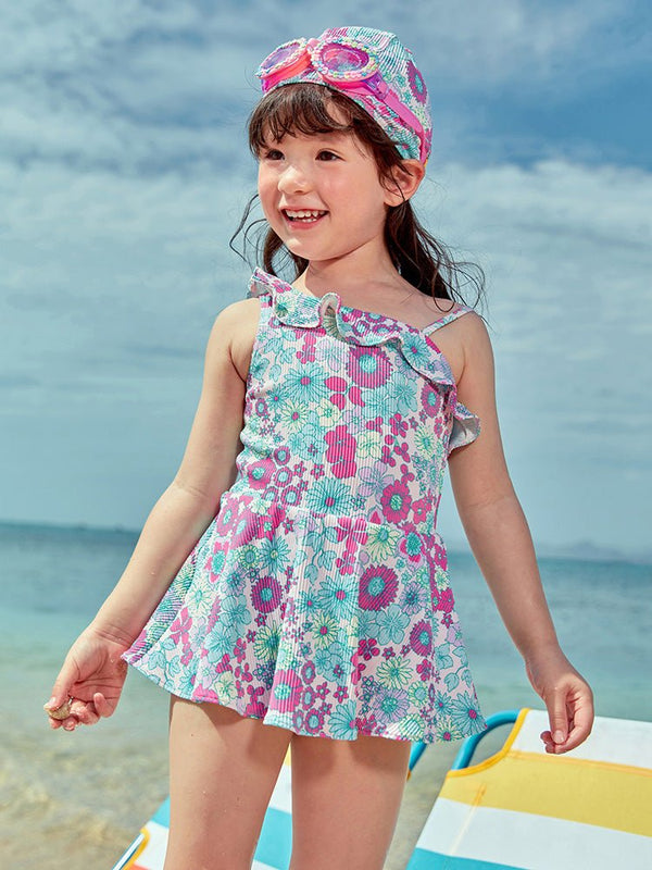 balabala 女中幼童花卉印花泳衣 7-14嵗 - balabala