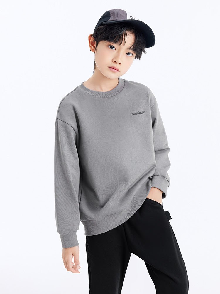 【線上專享】 balabala 童裝中童中性圓領衛衣 7-14歲 - balabala