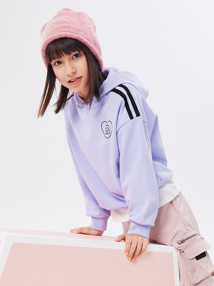 【線上專享】 balabala 童裝中童女撞色織帶帶帽衛衣 7-14歲 - balabala