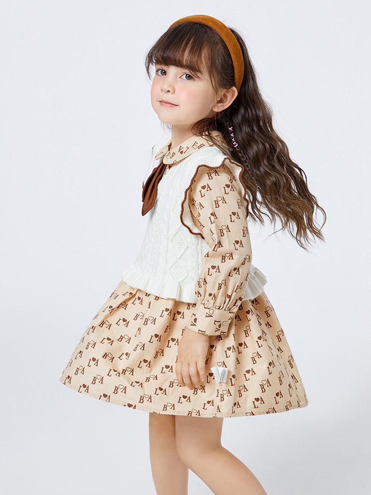 balabala 女幼童字母愛心全棉女幼童長袖套裝 - balabala