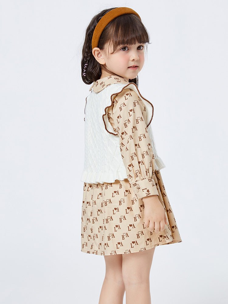 balabala 女幼童字母愛心全棉女幼童長袖套裝 - balabala