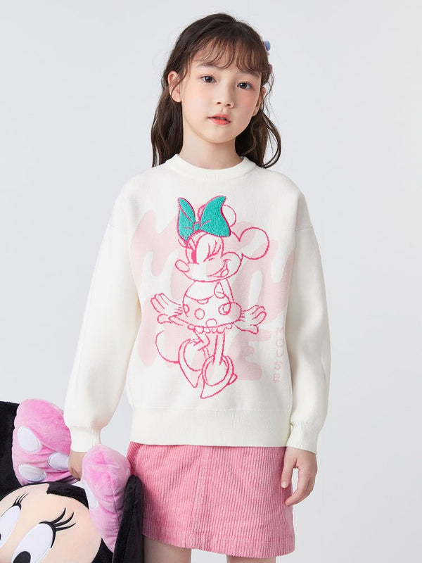 【網店專限】balabala 童装女中童迪士尼IP合作印花寬鬆毛衫 - balabala