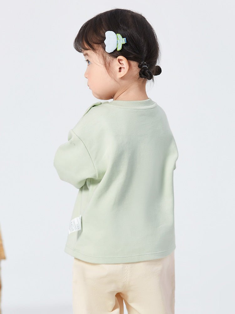 balabala 女嬰童Jollybaby聯名奶牛立體章仔全棉女嬰童長袖T恤 - balabala