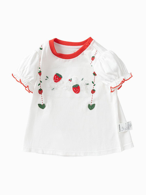 balabala 女嬰童草莓嬰童T恤 0-3嵗 - balabala