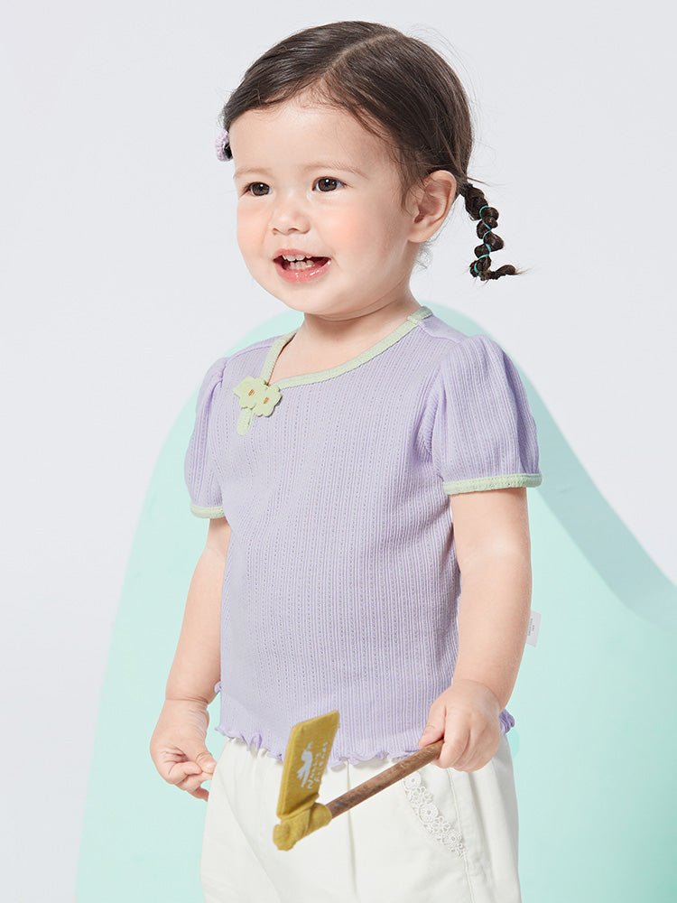 balabala 女嬰童國風設計短袖T恤 0-3嵗 - balabala