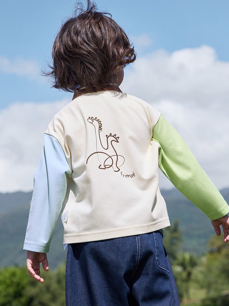 【線上專享】 balabala 童裝幼童中性淨色翻領長袖T恤 2-8歲 - balabala
