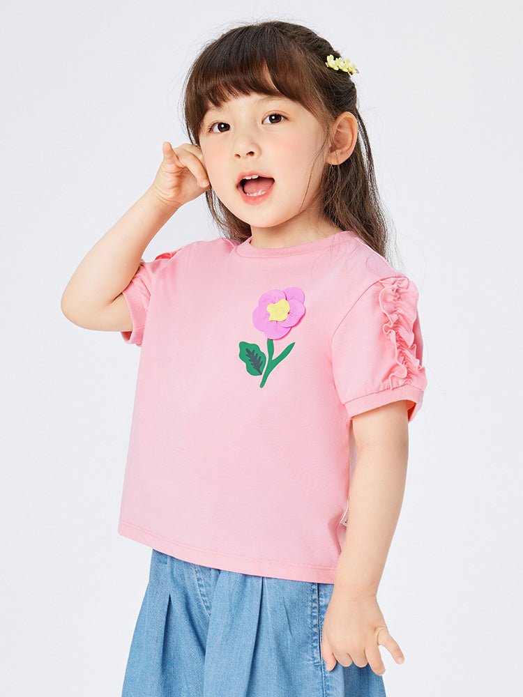 balabala 女幼童花朵短袖T恤 2-8嵗 - balabala