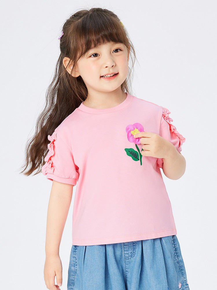 balabala 女幼童花朵短袖T恤 2-8嵗 - balabala