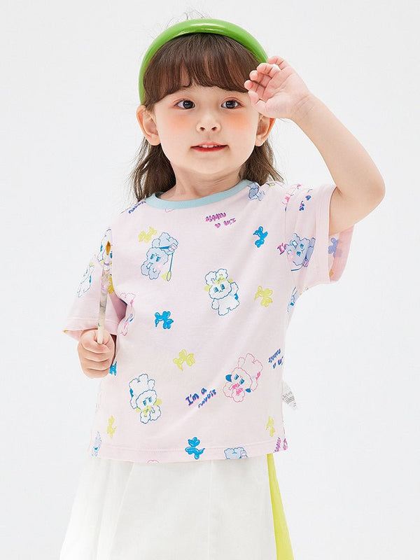 【網店專限】balabala 童裝女童甜美卡通印花短袖T恤 2-8歲 - balabala