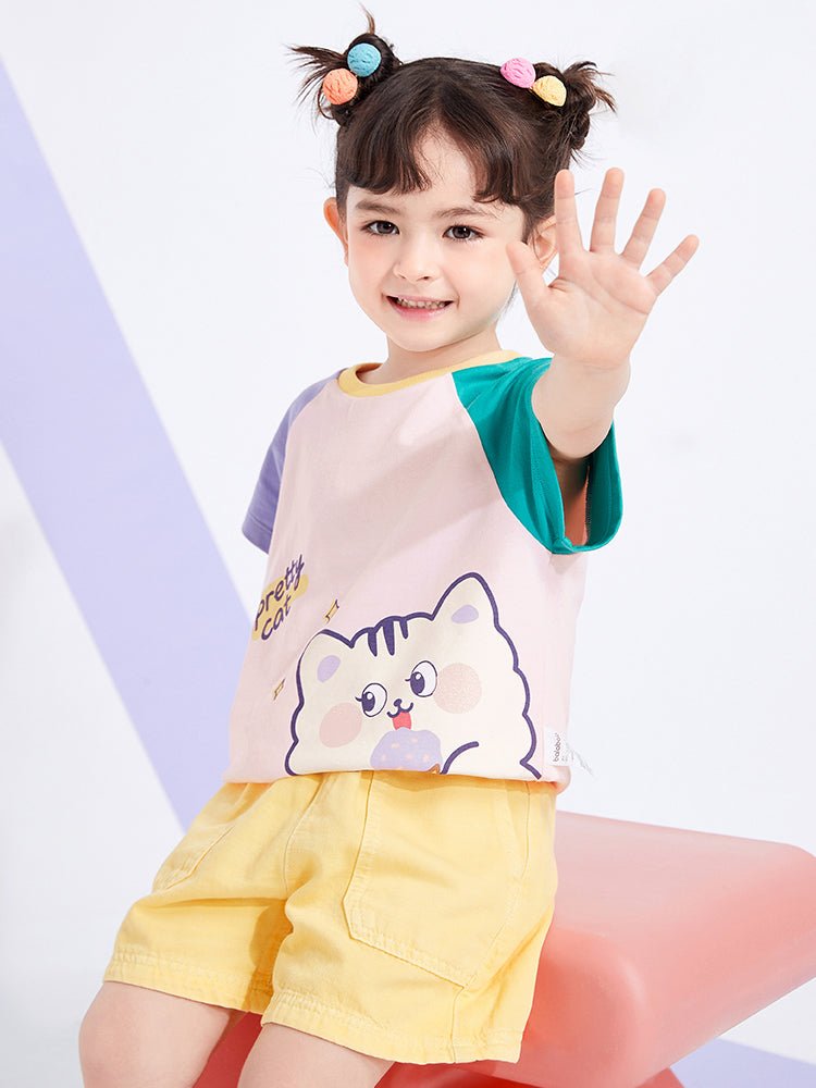 【網店專限】balabala 女童潮流撞色短袖T恤 2-8歲 - balabala