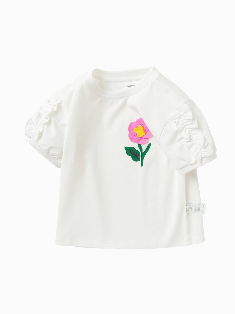 balabala 女幼童花朵短袖T恤 2-8嵗 - balabala