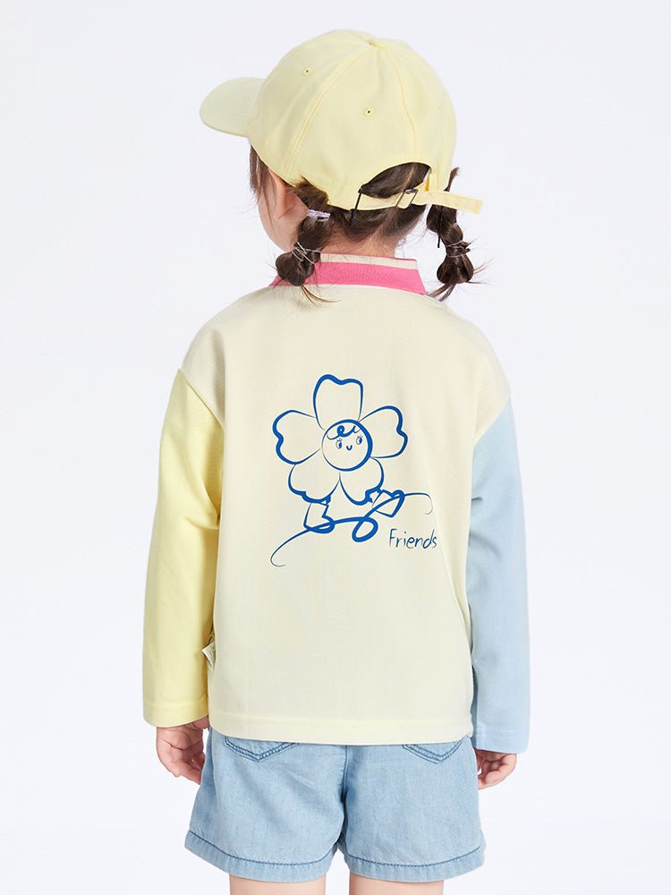 【線上專享】 balabala 童裝幼童中性淨色翻領長袖T恤 2-8歲 - balabala