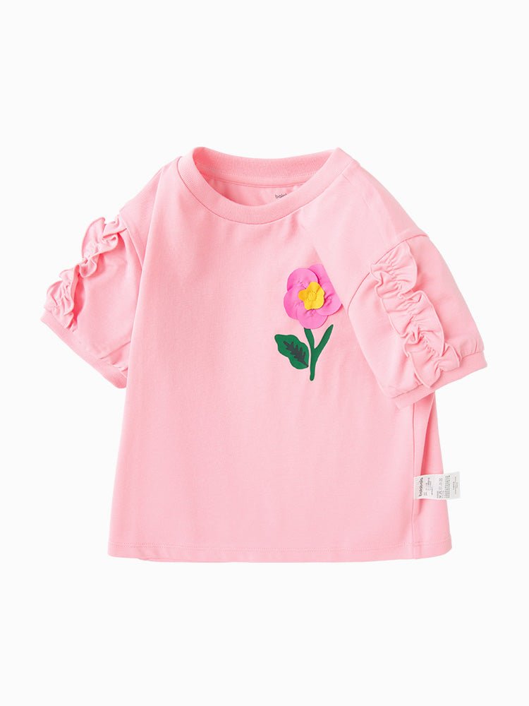 balabala 女幼童花朵短袖T恤 2-8嵗 - balabala