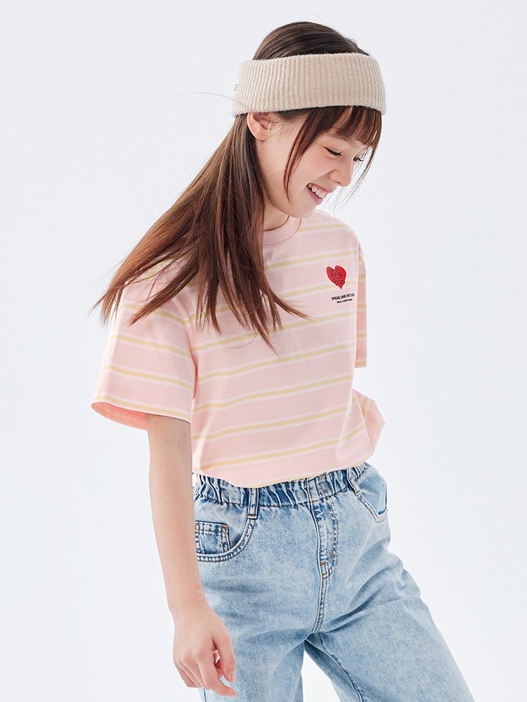 【網店專限】balabala 純棉短袖條紋親子T恤 7-14歲 - balabala