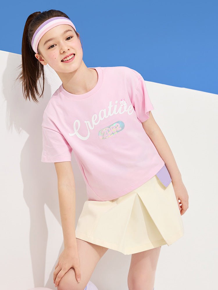 【網店專限】balabala 女童寬鬆休閒透氣短袖T恤 7-14歲 - balabala
