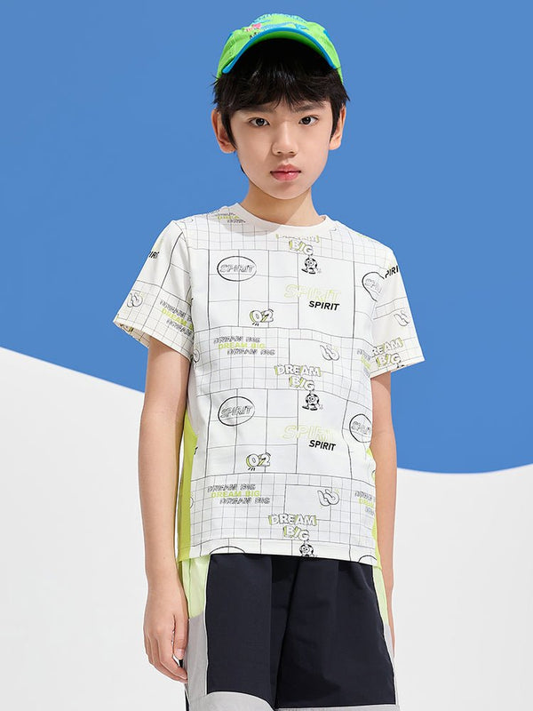 【網店專限】balabala 男童運動風速幹印花短袖T恤 7-14歲 - balabala
