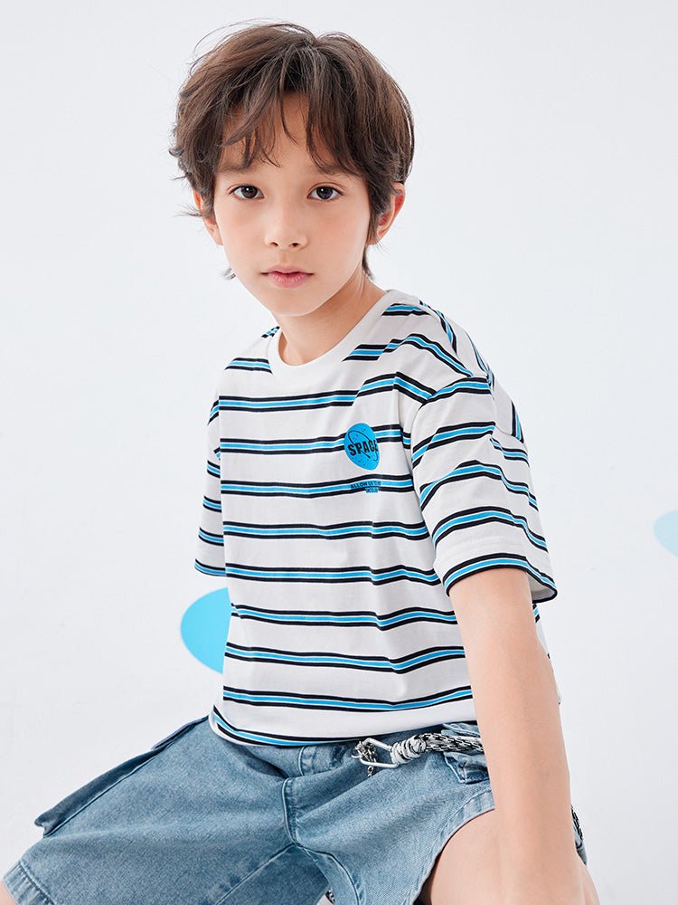 【網店專限】balabala 純棉短袖條紋親子T恤 7-14歲 - balabala