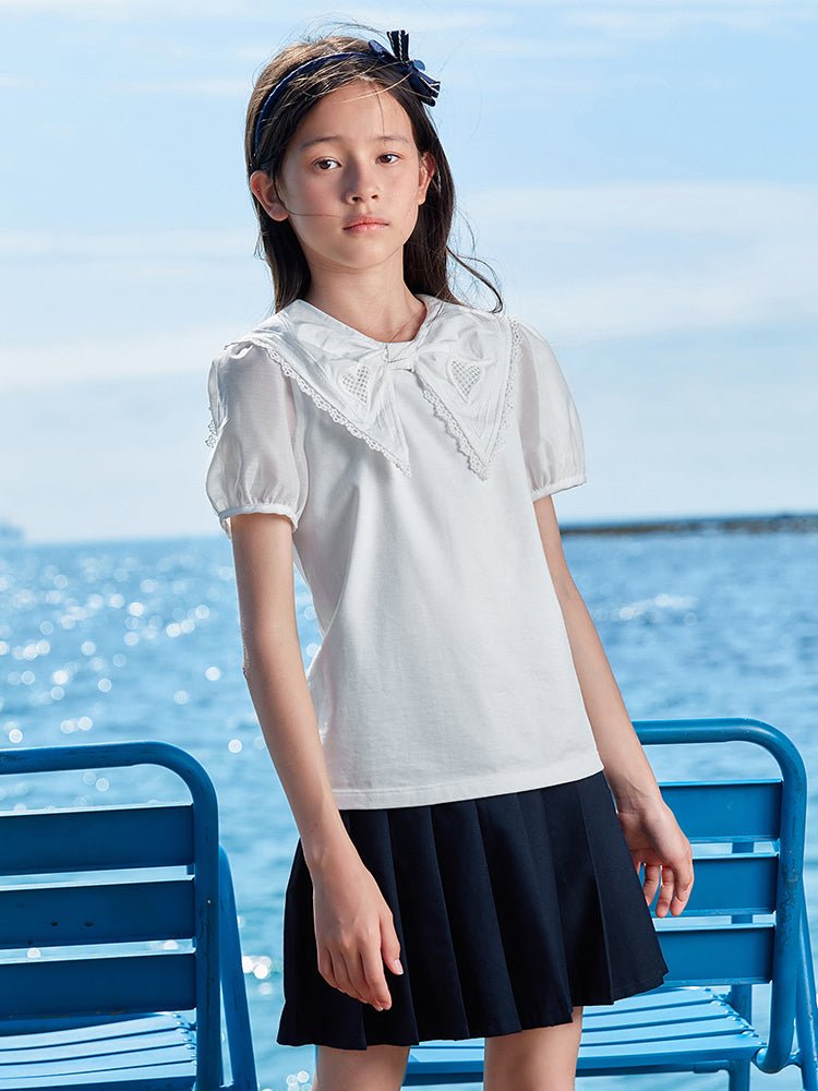 【網店專限】balabala 童裝女童甜美泡泡袖T恤 7-14歲 - balabala