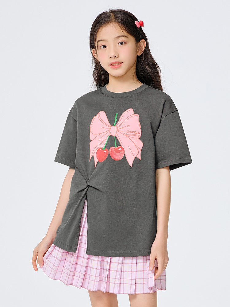 balabala 女中童甜美印花短袖T恤 7-14嵗 - balabala