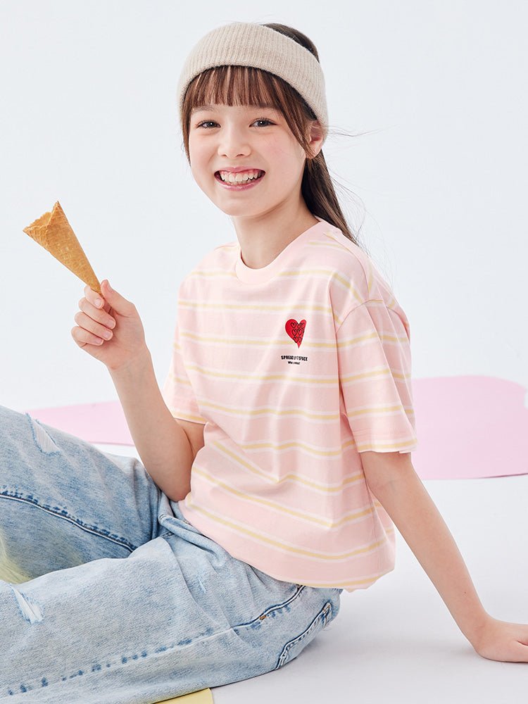 【網店專限】balabala 純棉短袖條紋親子T恤 7-14歲 - balabala