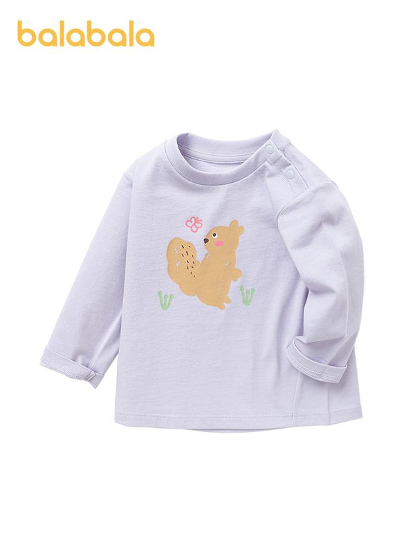 Balabala 童装女婴童全棉可爱兔子印花长袖T恤1-3岁 - balabala