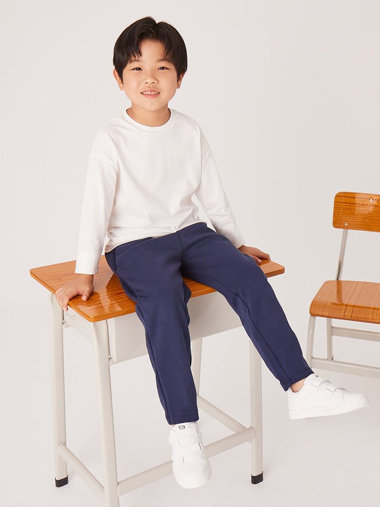 Balabala 童装幼童全棉纯白色长袖T恤2-8歲 - balabala