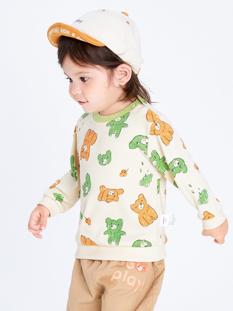 balabala 男嬰童可愛動物圓V領長袖T恤 0-3歲 - balabala