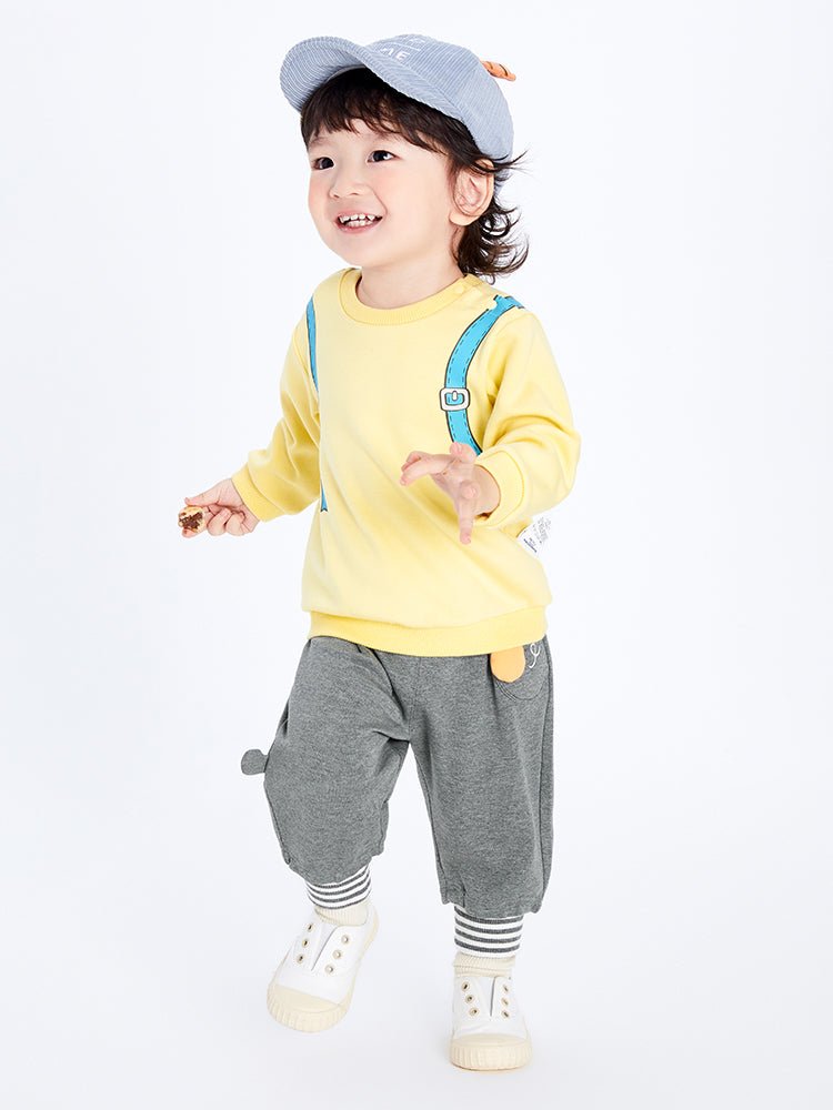 balabala 男嬰童可愛動物圓V領長袖T恤 0-3歲 - balabala
