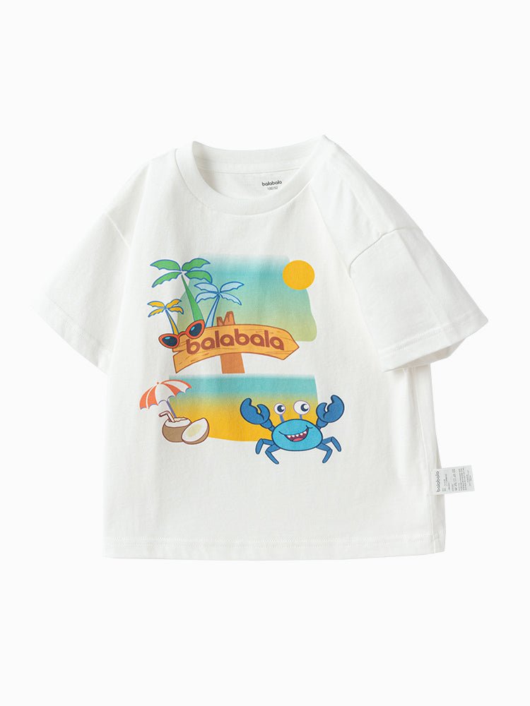 balabala 男幼童圓V領短袖T恤 2-8歲 - balabala