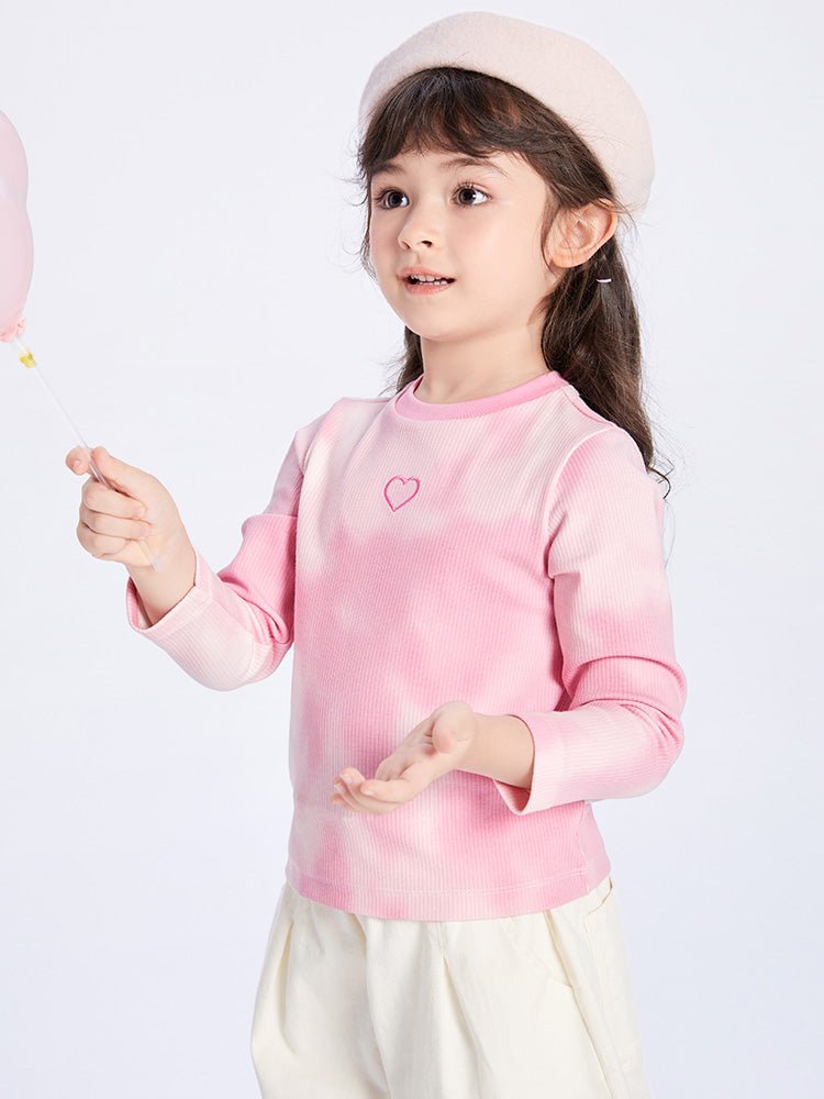 【線上專享】 balabala 童裝幼童女紮染圓V領長袖T恤 2-8歲 - balabala