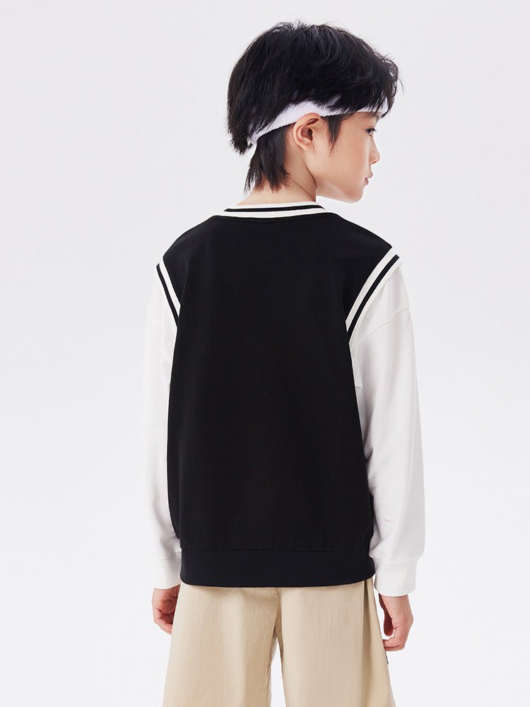 【線上專享】 balabala 童裝中童男圓V領長袖T恤 7-14歲 - balabala