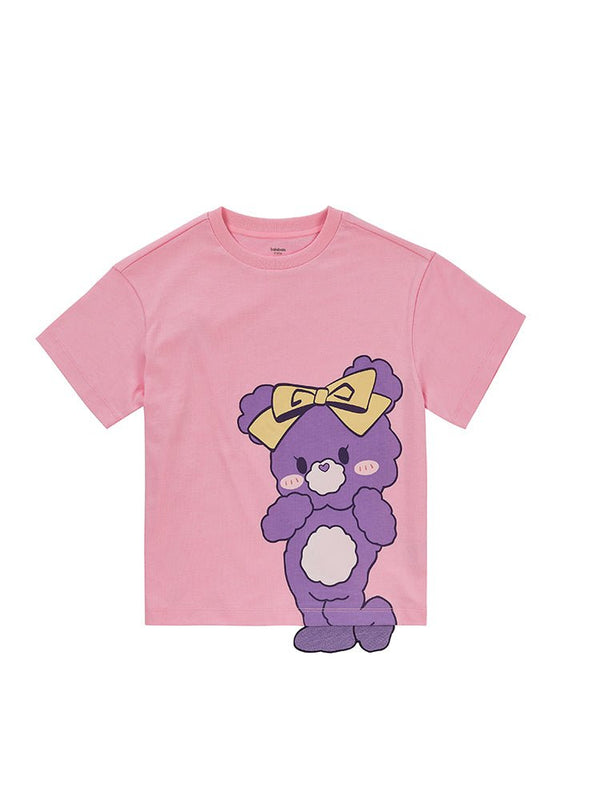 balabala 女中童立體熊玩偶圓V領短袖T恤 7-14歲 - balabala