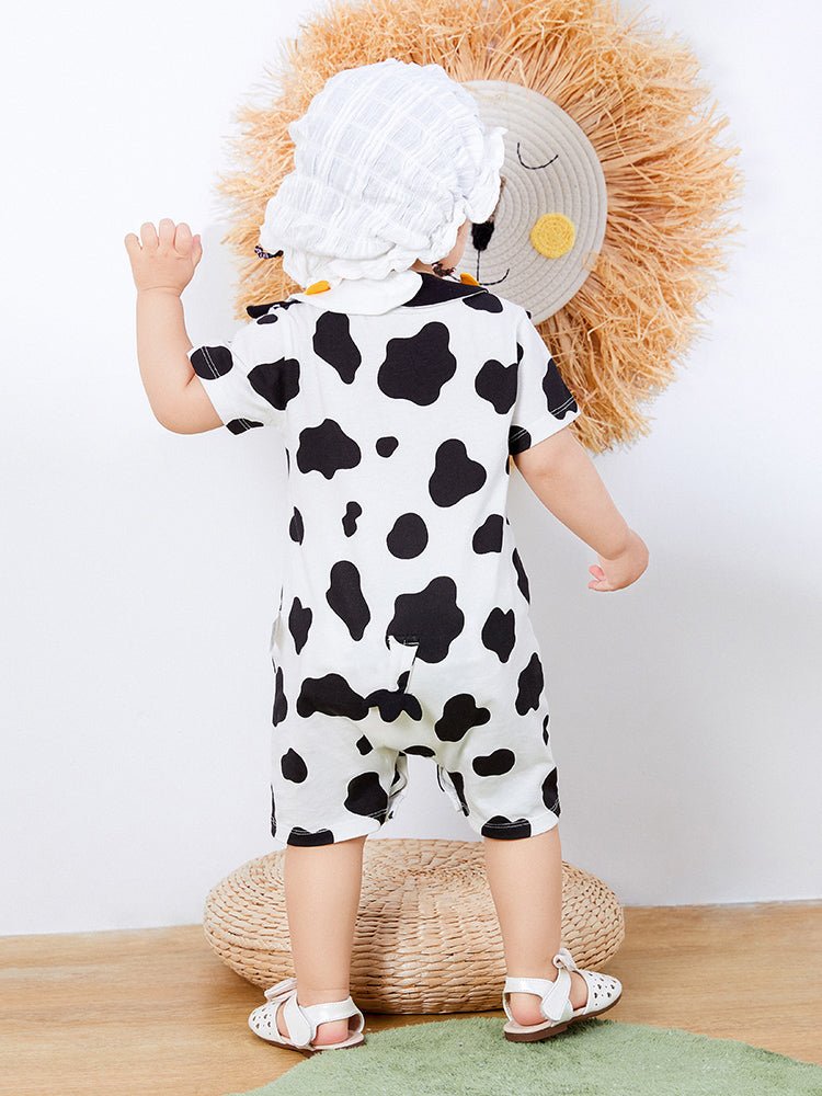 Balabala童裝女嬰童奶牛圖案針織連體衣0-2歲 - balabala