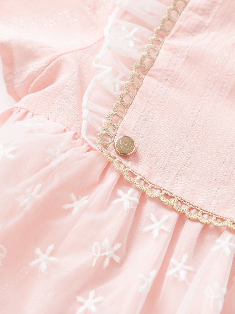 Balabala童裝女嬰童甜美大氣梭織短袖套裝0-4歲 - balabala