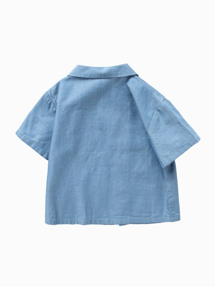 Balabala童裝男嬰童動物圖案梭織短袖襯衫0-4歲 - balabala