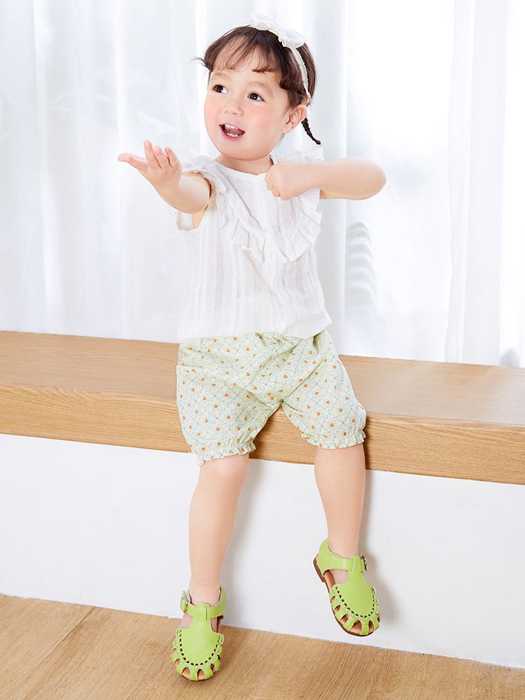 Balabala童裝女嬰童愛心圖案梭織短褲0-4歲 - balabala